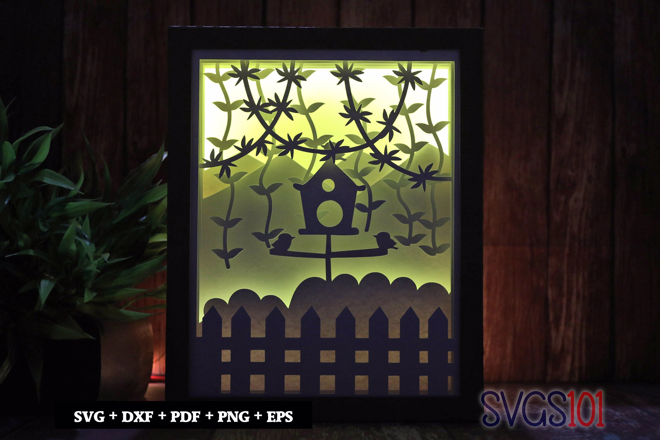 Beautiful Bird House Light Box SVG 8x10 Portrait
