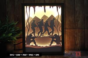 Hardworking Military Boys Shadow Box 8x10 Rectangle