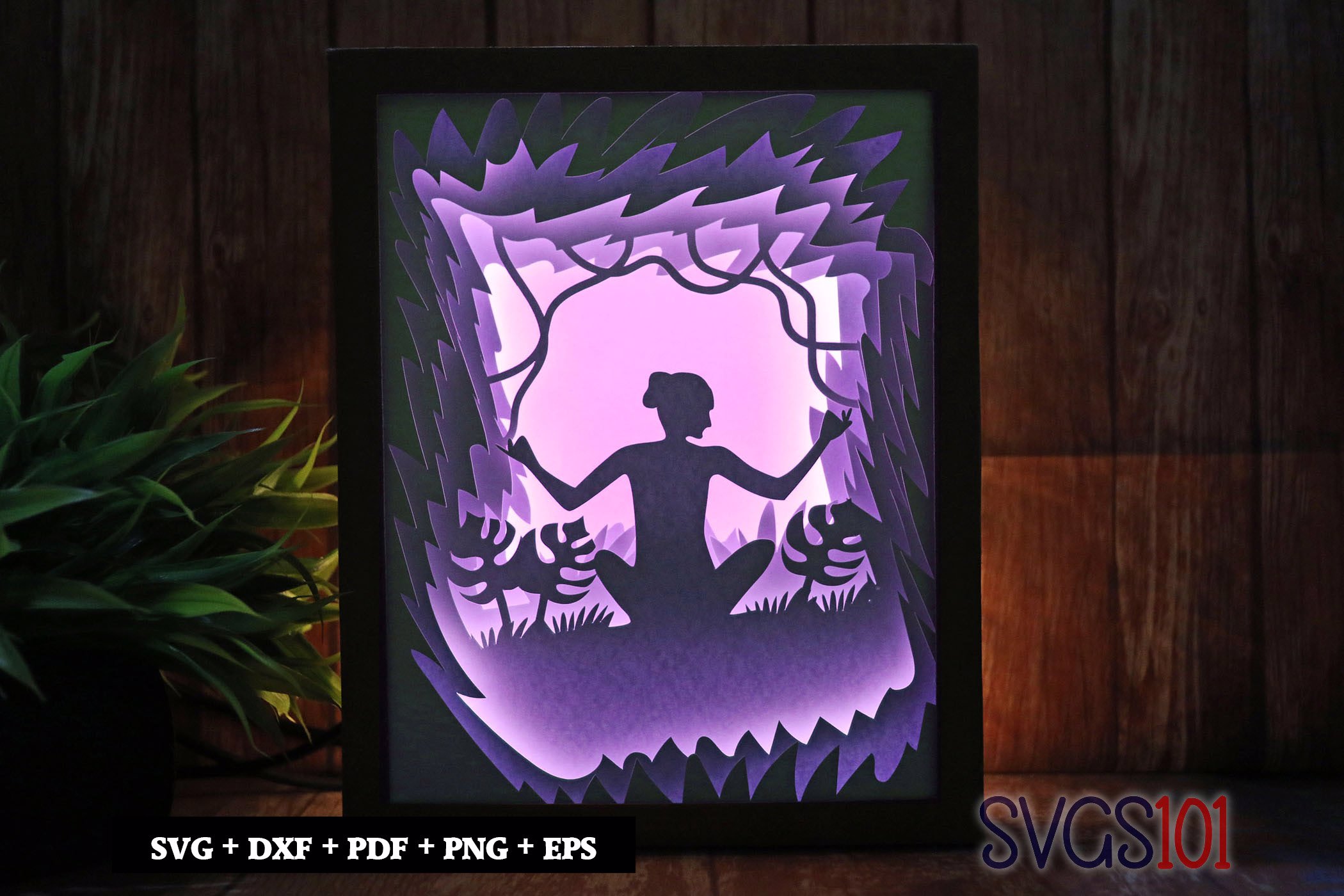 Adorable Woman Shadow Box SVG 8x10