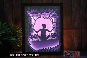 Adorable Woman Shadow Box SVG 8x10