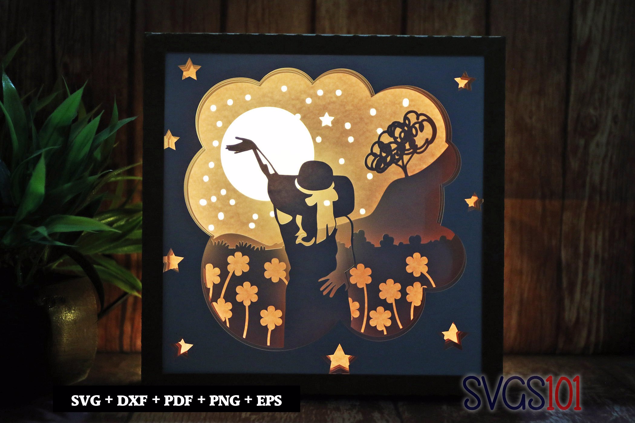 Beautiful Woman Shadow Box Light Box 8x8, 12x12