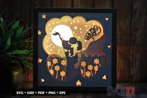 Beautiful Woman Shadow Box Light Box 8x8, 12x12