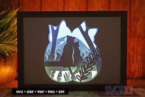 Cute Cats in Love Shadow Box 5x7 Rectangle