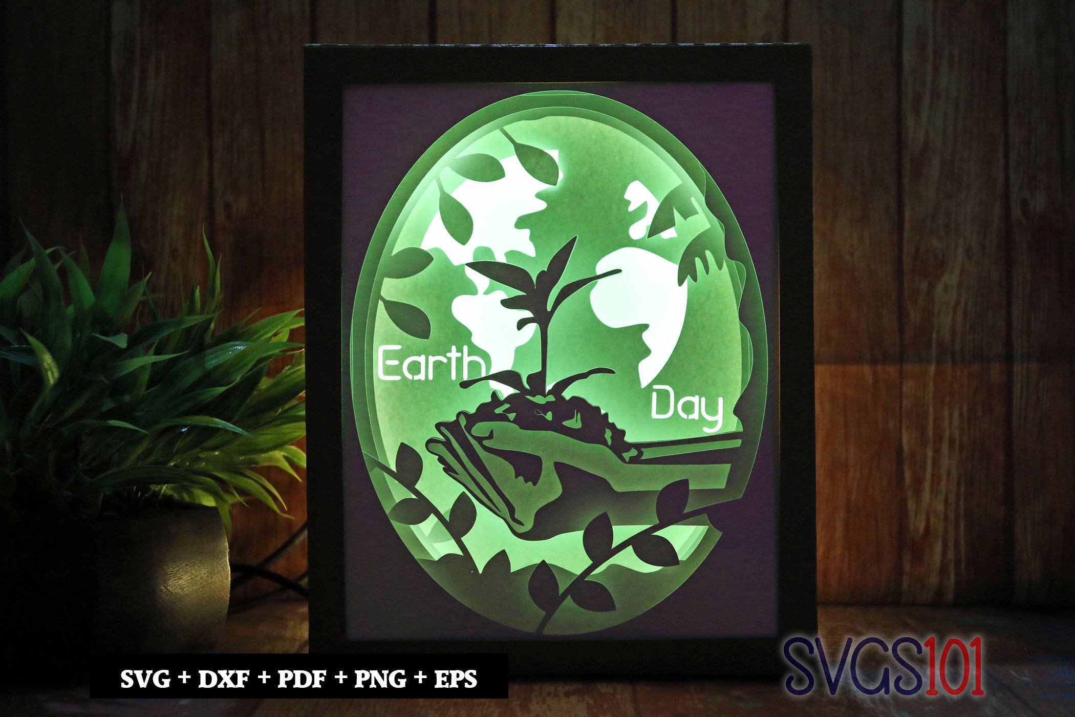 Earth Day Shadow Box SVG 8x10