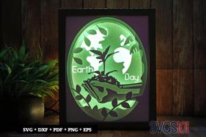 Earth Day Shadow Box SVG 8x10