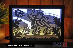 Sports Bike Racing Paper 3D Shadow Box SVG 5x7