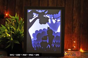 Bal Krishna with Butter Pot Shadow Box SVG 8x10