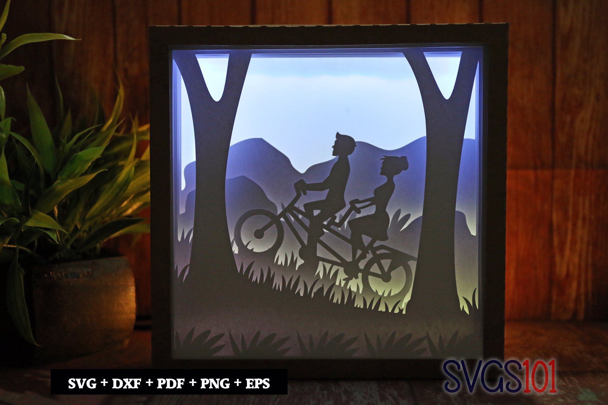 Duo Riding Square Shadow Box SVG 8x8 10x10 12x12