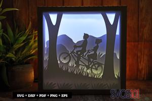 Duo Riding Square Shadow Box SVG 8x8 10x10 12x12