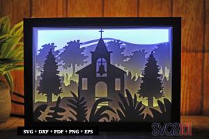 Church with Bell Light Box SVG 5x7 Landscape