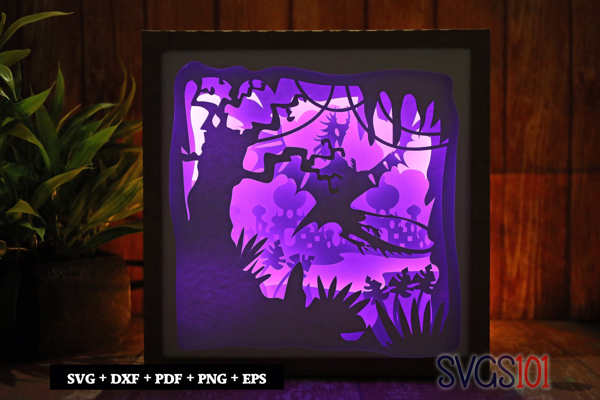 Dragon Flying Square Shadow Box SVG 8x8 10x10 12x12