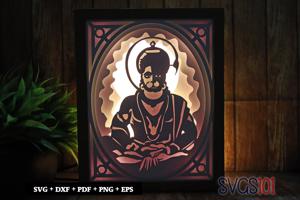 Lord Hanuman Light Box SVG 8x10 Portrait