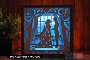 Mr and Mrs DIY Shadow Box Light Box 8x8, 12x12
