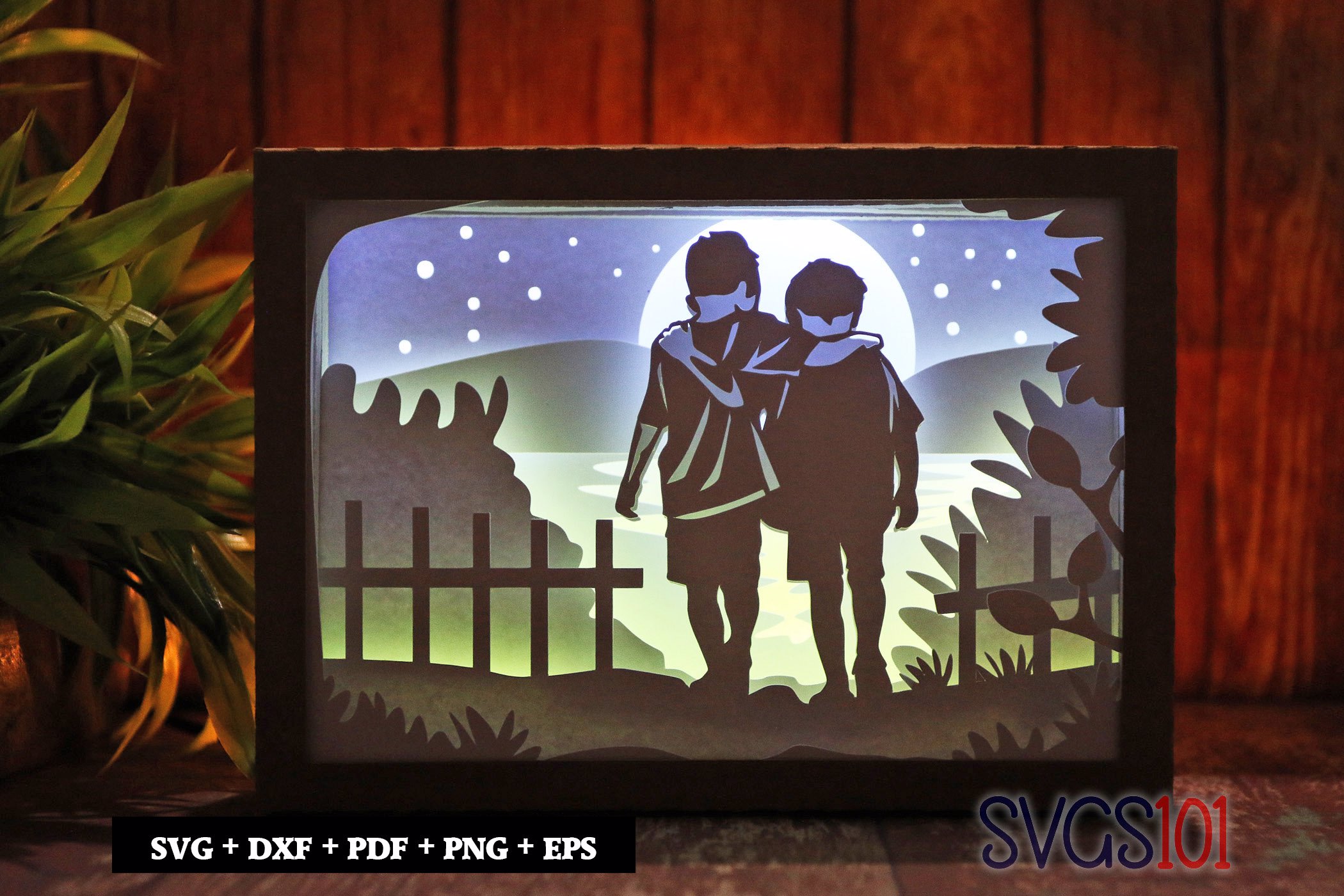 Best Friend BFF Light Box SVG 5x7 Landscape