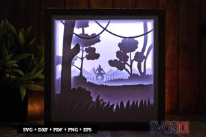 Lord Shiva DIY Shadow Box Light Box 8x8, 12x12