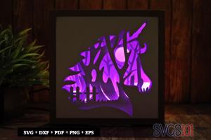 Unicorn Head Shadow Box Light Box 8x8, 12x12
