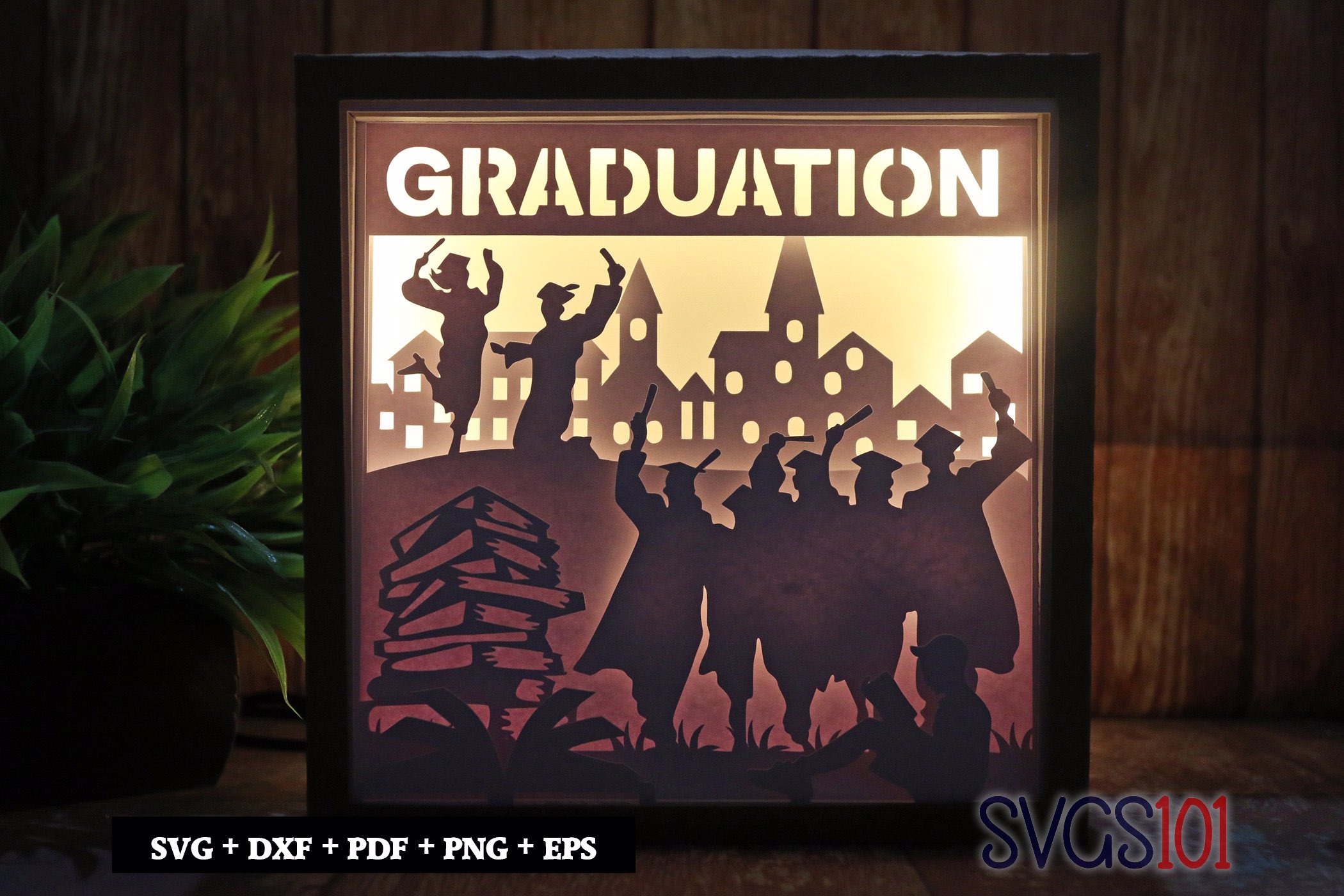 Day of Graduation DIY Shadow Box Light Box 8x8, 12x12