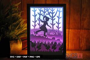 Lovely Skating Girl Shadow Box 5x7 Rectangle