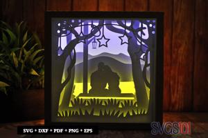 Beautiful Couple on Swing DIY Shadow Box Light Box 8x8, 12x12