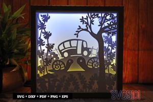 Cute Snails on Date Square Shadow Box SVG 8x8 10x10 12x12