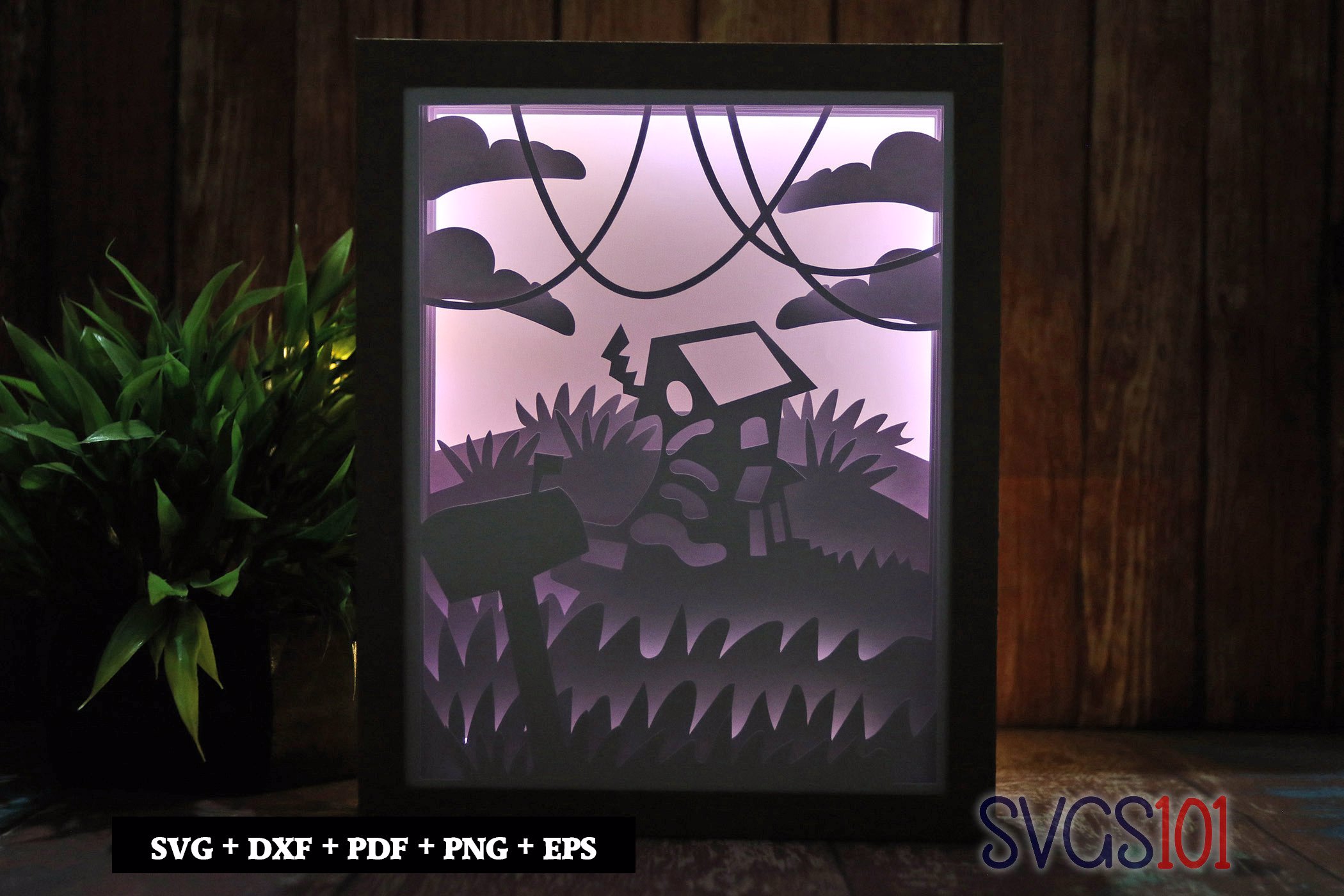 Fairytale Shoe House Paper 3D Shadow Box SVG 8x10