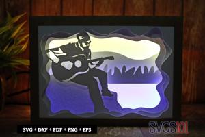 Guitar Player Light Box SVG 5x7 Landscape