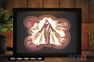 Jesus Christ Paper 3D Shadow Box SVG 5x7