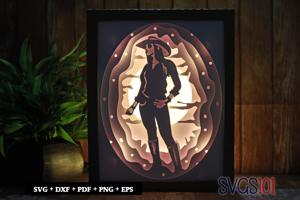 Cowgirl Women Light Box SVG 8x10 Portrait