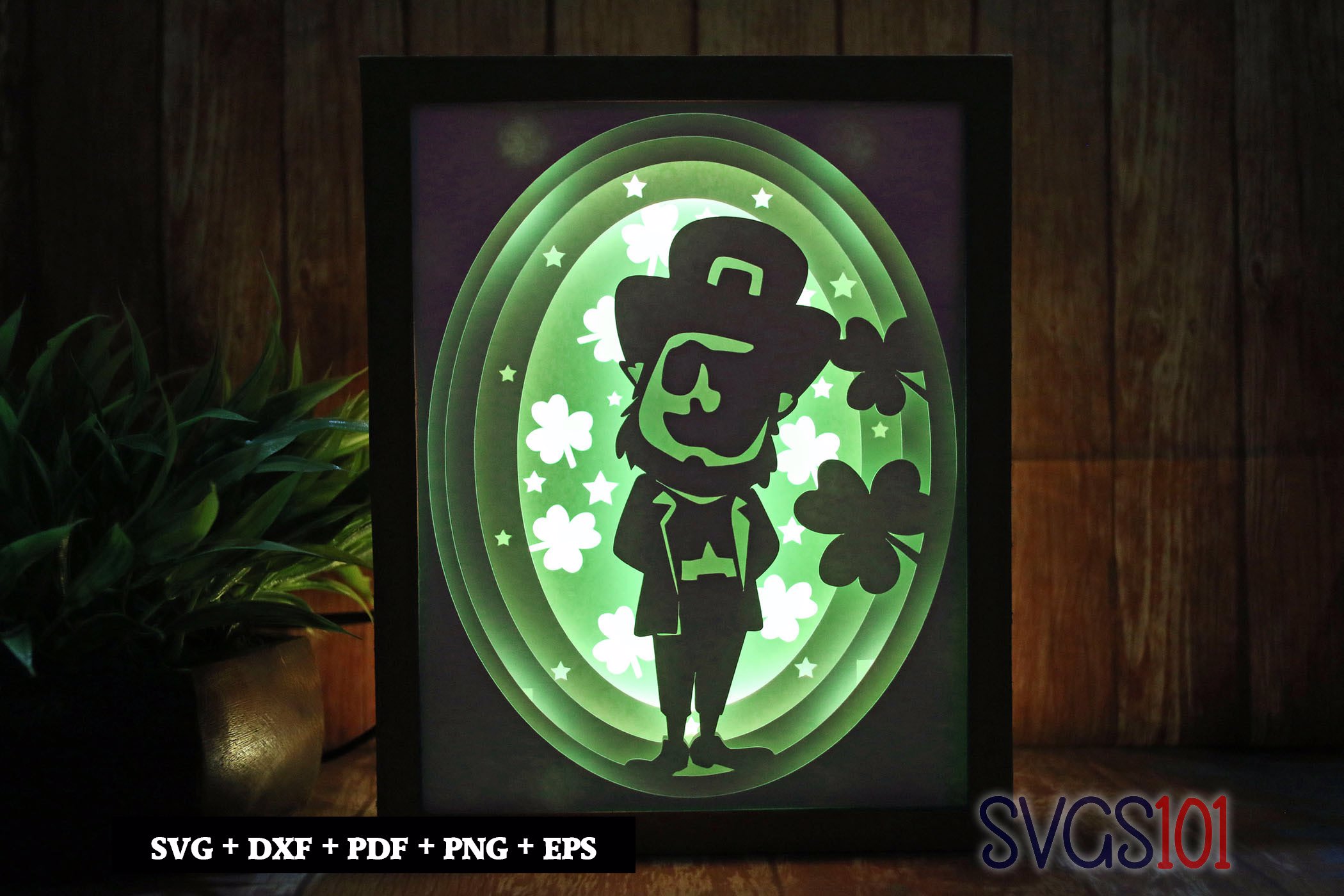 St Patrick's Day Paper 3D Shadow Box SVG 8x10