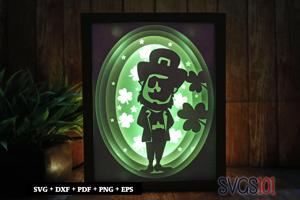 St Patrick's Day Paper 3D Shadow Box SVG 8x10