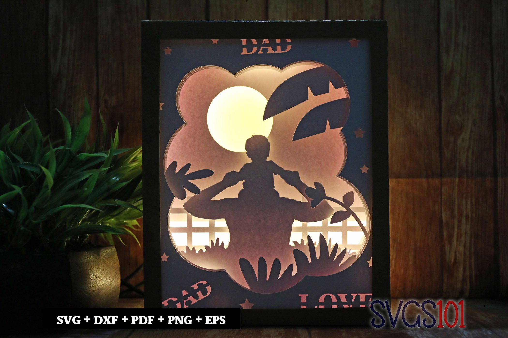 Dad Love DIY Shadow Box Light Box 8x10