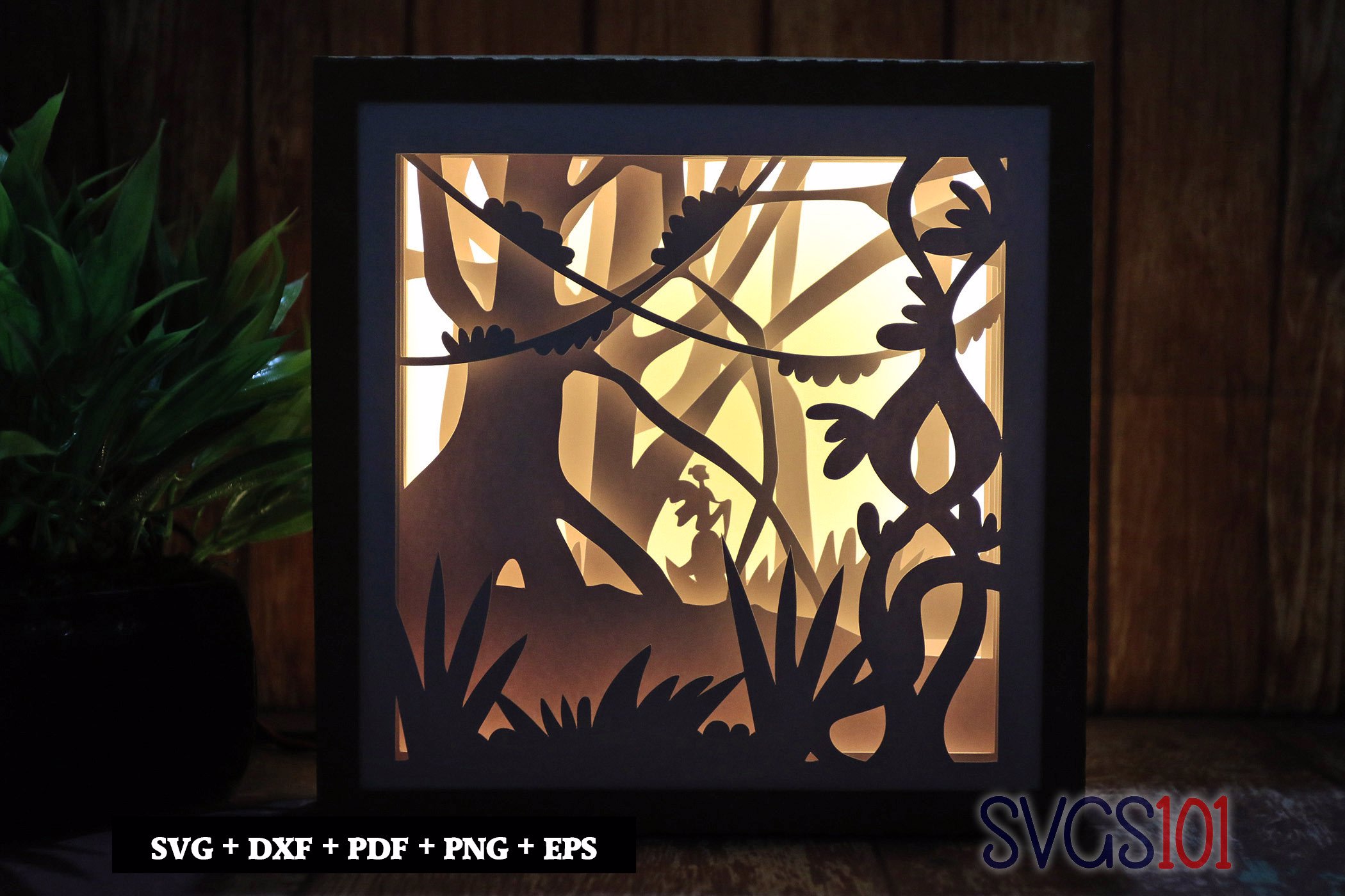 Fairy Sitting on Rock Shadow Box Light Box 8x8, 12x12