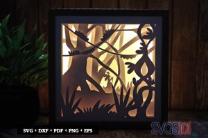Fairy Sitting on Rock Shadow Box Light Box 8x8, 12x12
