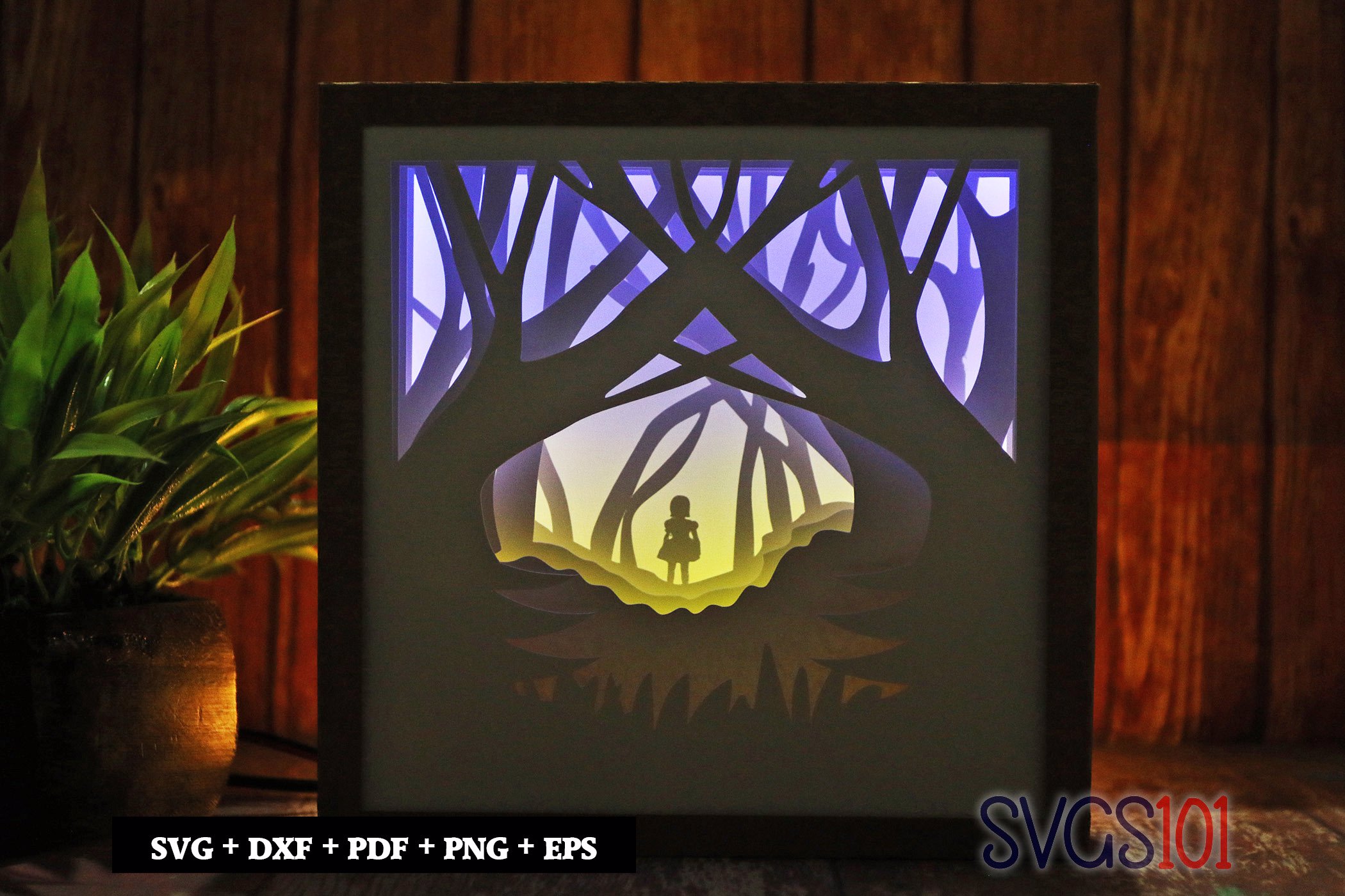 Little Girl Square Shadow Box SVG 8x8 10x10 12x12