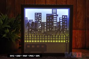 City Girls on the Roll Paper 3D Shadow Box SVG 8x8 12x12
