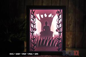 Meditating Budha Light Box SVG 8x10 Portrait