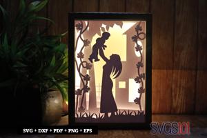 Lovely Mom and Kid DIY Shadow Box Light Box 5x7