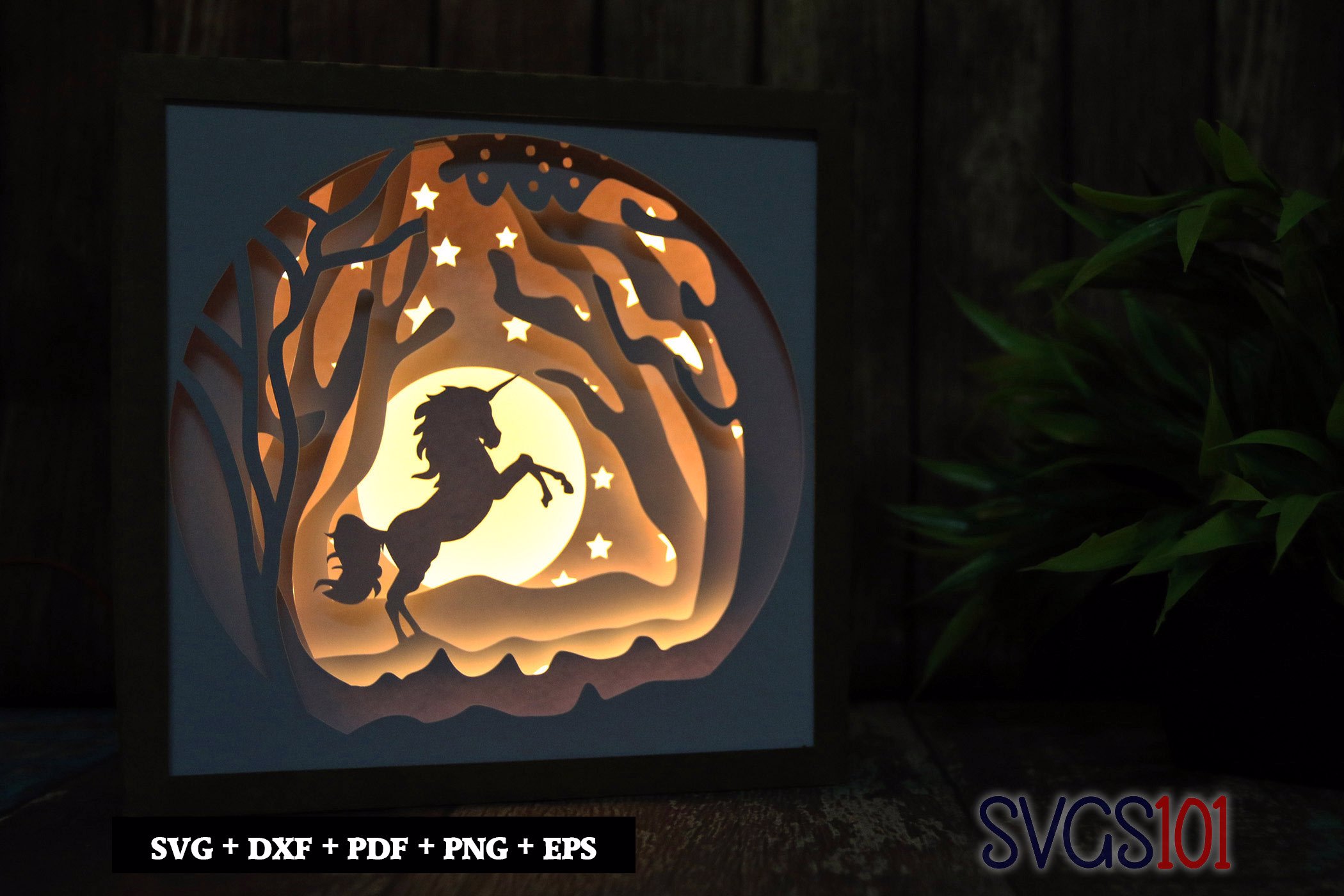 Unicorn Shadow Box Light Box 8x8, 12x12