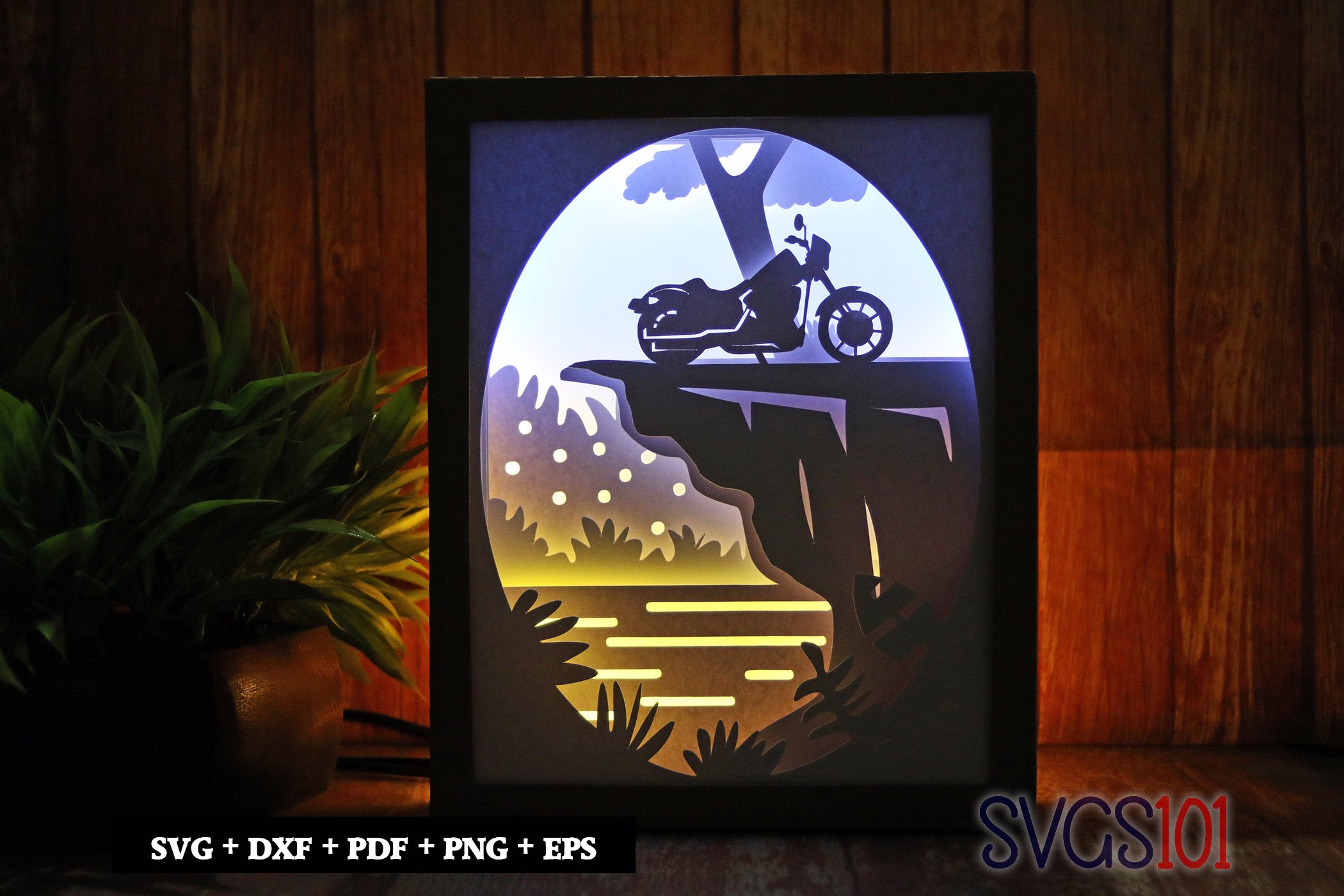 Bike at Top of Hill Light Box SVG 8x10 Portrait