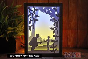 Bond Between Father and Son Shadow Box 5x7 Rectangle