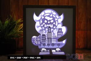 Monster Covid Virus DIY Shadow Box Light Box 8x8, 12x12