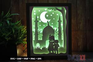 Islamic Mosque DIY Shadow Box Light Box 8x10