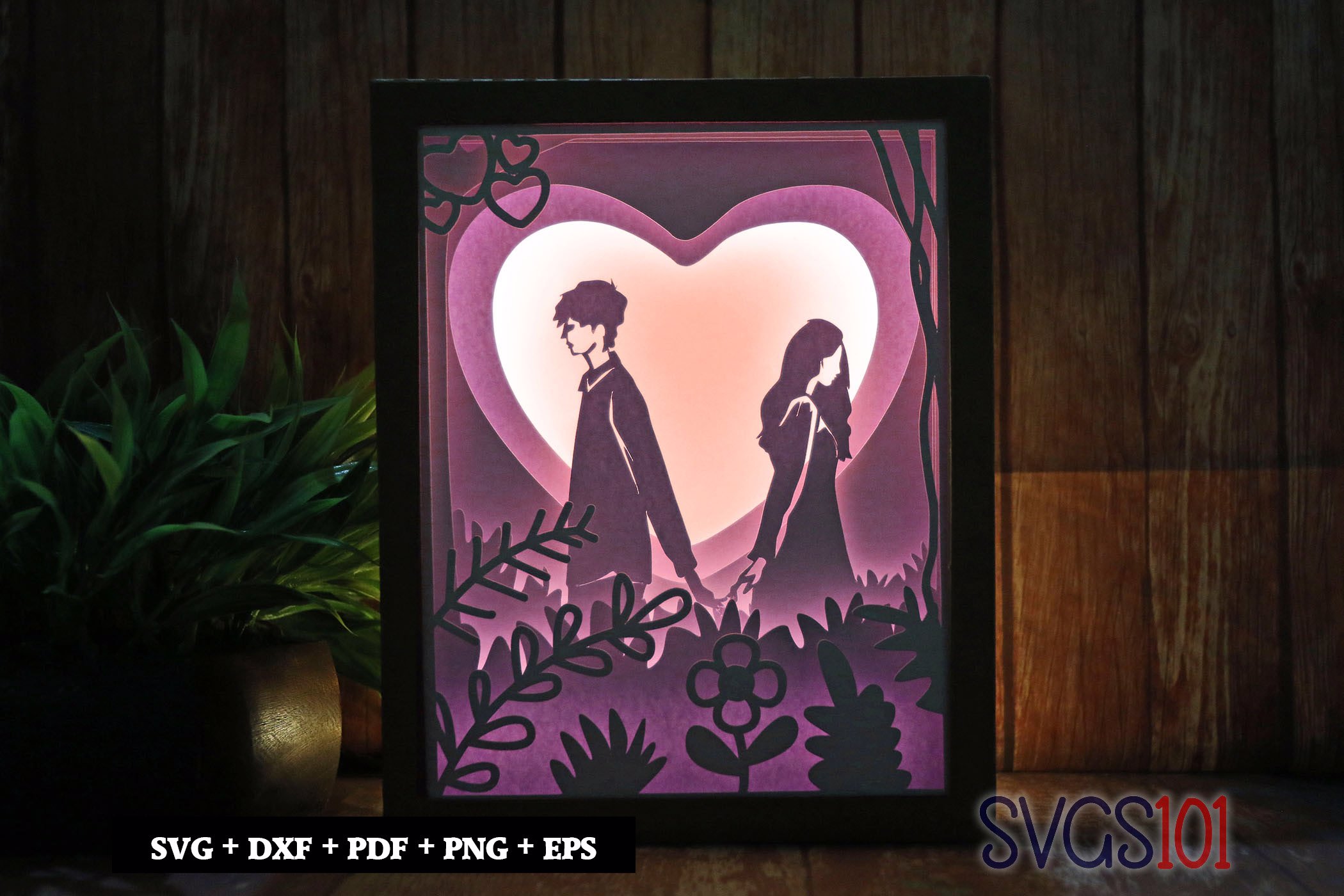 Breakup Couple Shadow Box 8x10 Rectangle