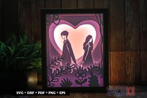 Breakup Couple Shadow Box 8x10 Rectangle