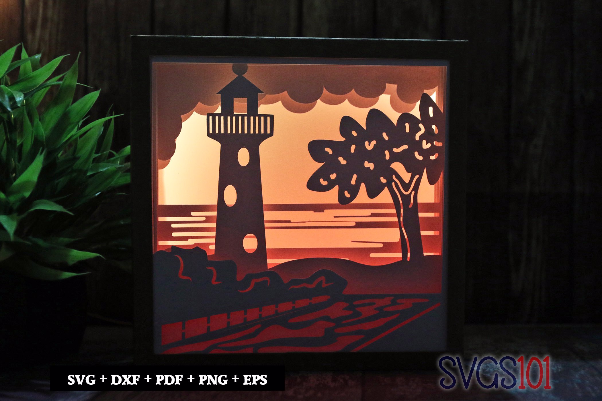 Lighthouse Shadow Box Light Box 8x8, 12x12