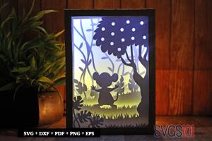 Rat Dancing in Jungle Light Box SVG 5x7 Landscape