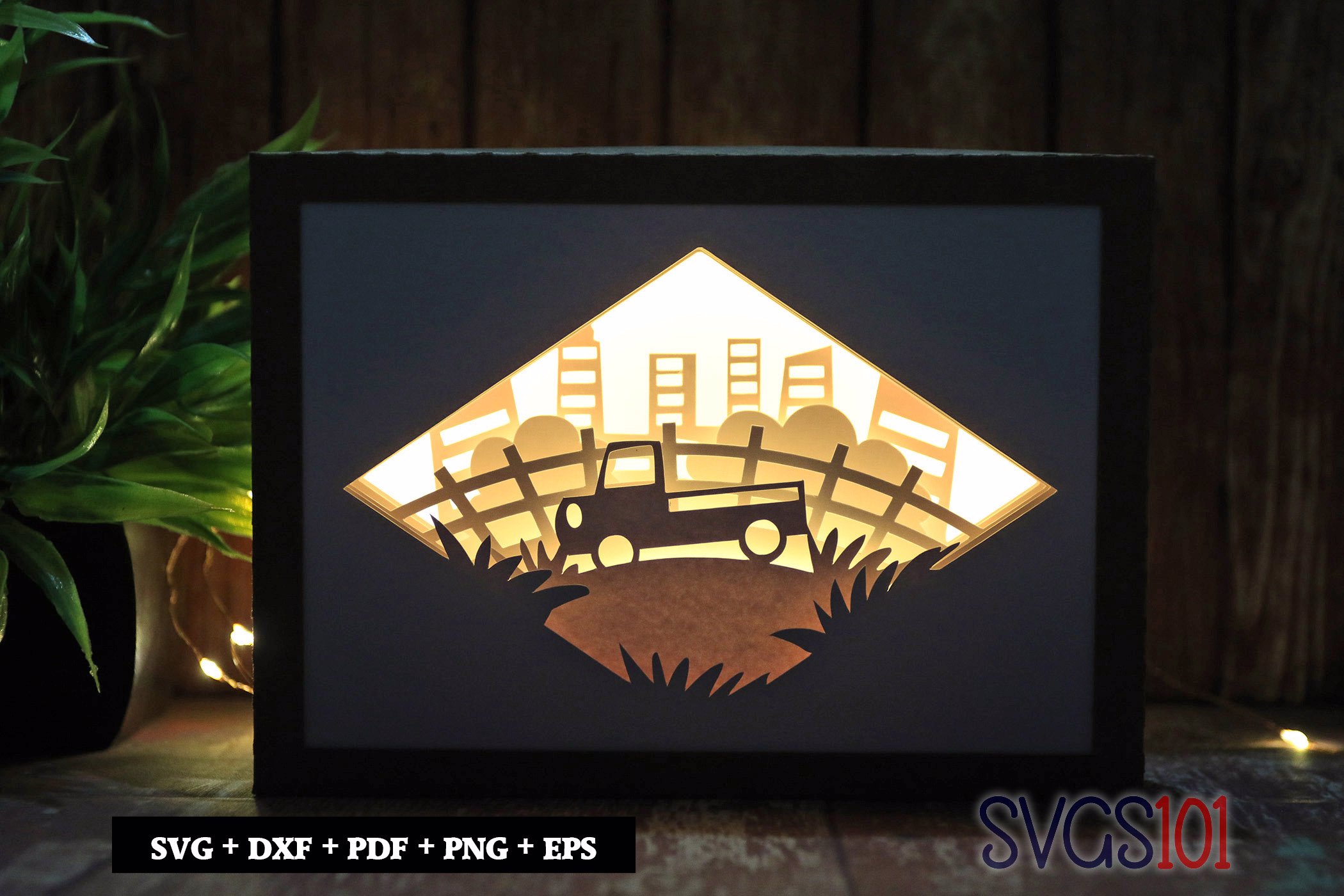Pickup Truck Light Box SVG 5x7 Landscape