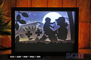 Mother And Baby Shadow Box 5x7 Rectangle