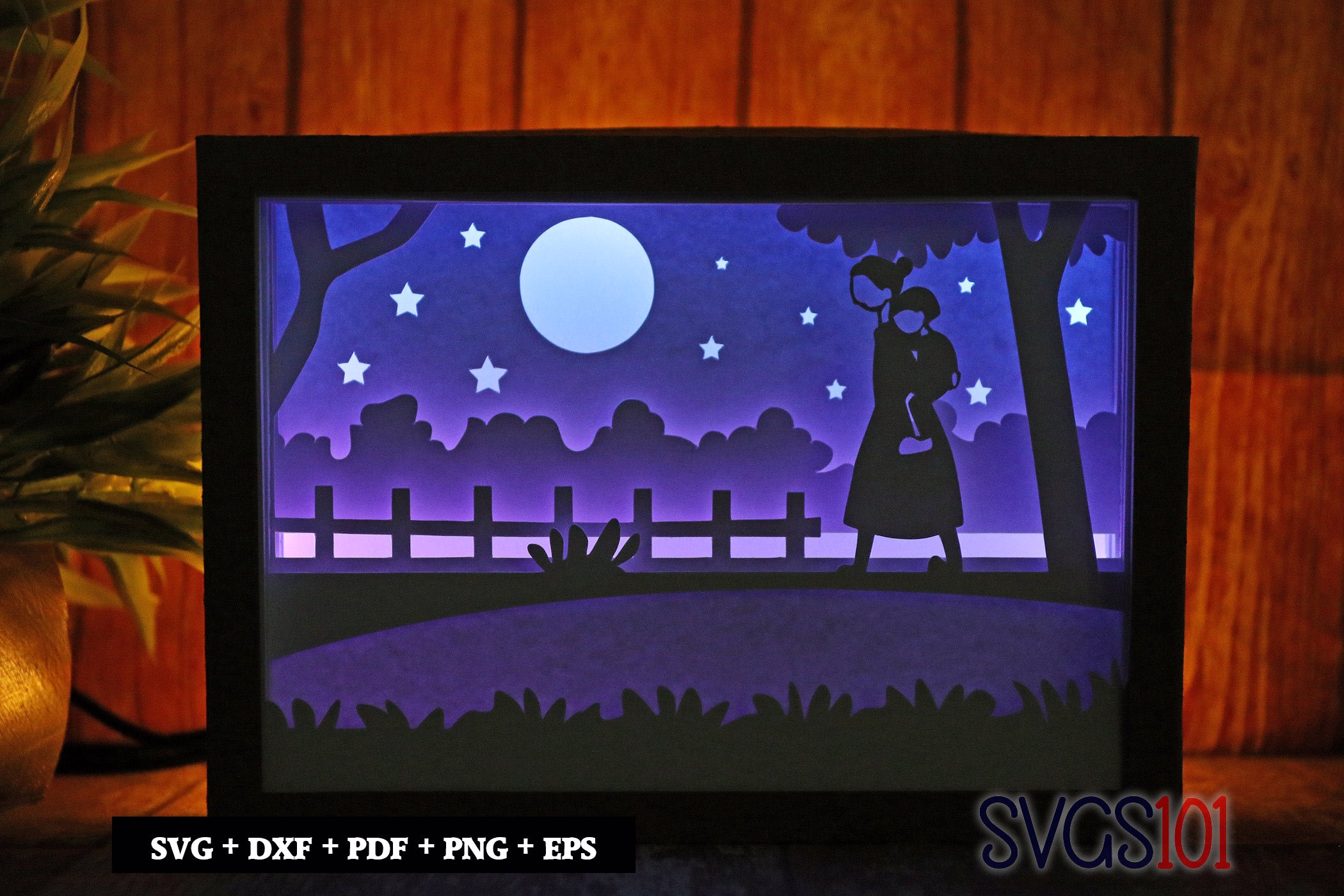 Mother Carrying Daughter Light Box SVG 5x7 Landscape