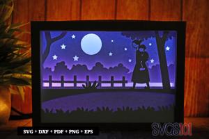 Mother Carrying Daughter Light Box SVG 5x7 Landscape